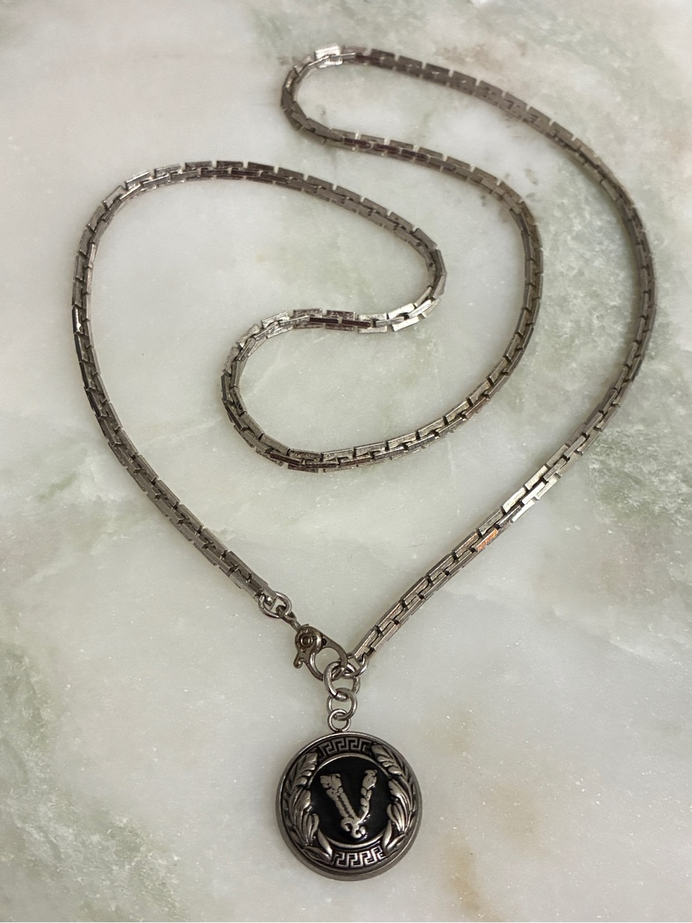 Versace Button Necklace Upcycled